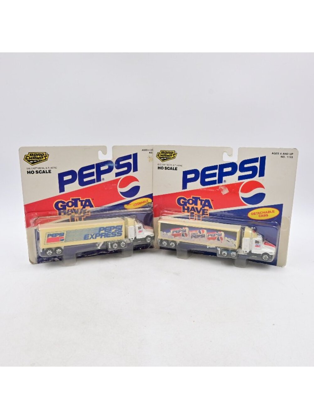 Pepsi Road Champs Semi Truck Trailer Detachable Cabs HO Scale Lot of 2 1993 New